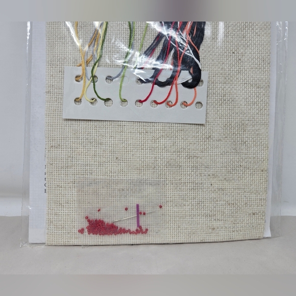 Design Works Craft Jasper the Cat Counted Cross Stitch Kit 10x14 Red Beaded Rose - Picture 6 of 7